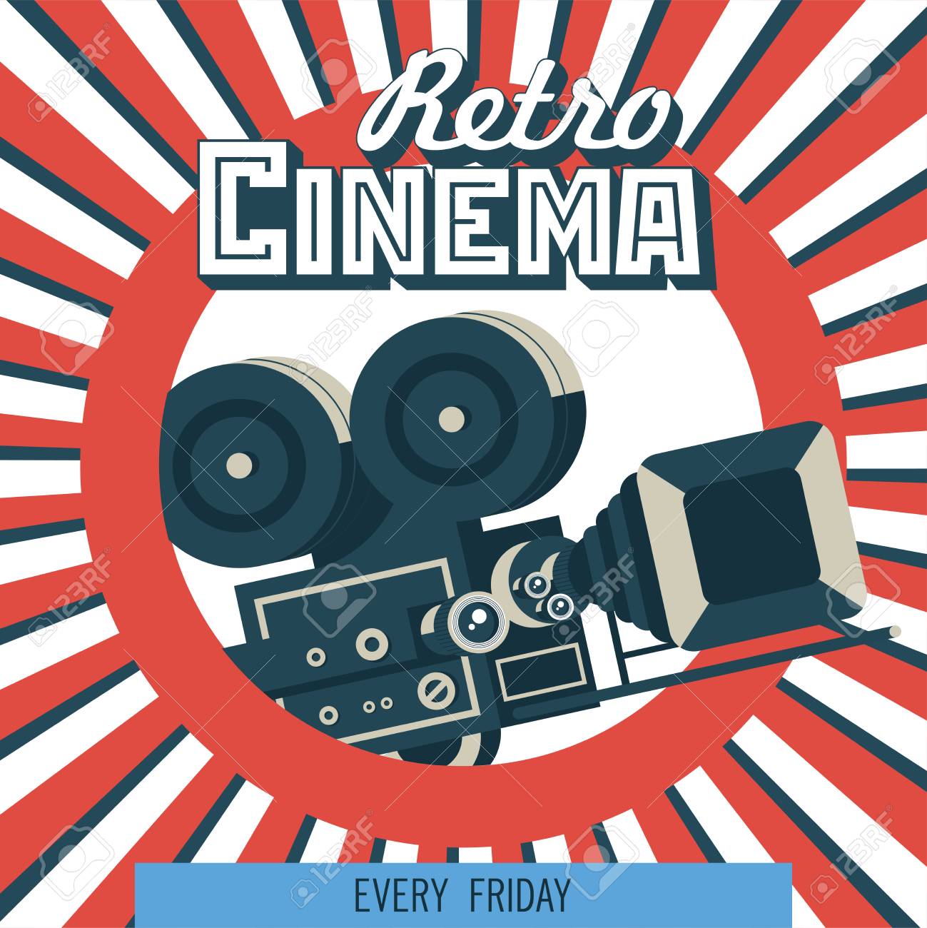 Vintage Film Camera Vector Poster Retro Movie Theater Vector Royalty Free Cliparts Vectors And Stock Illustration Image 85708997