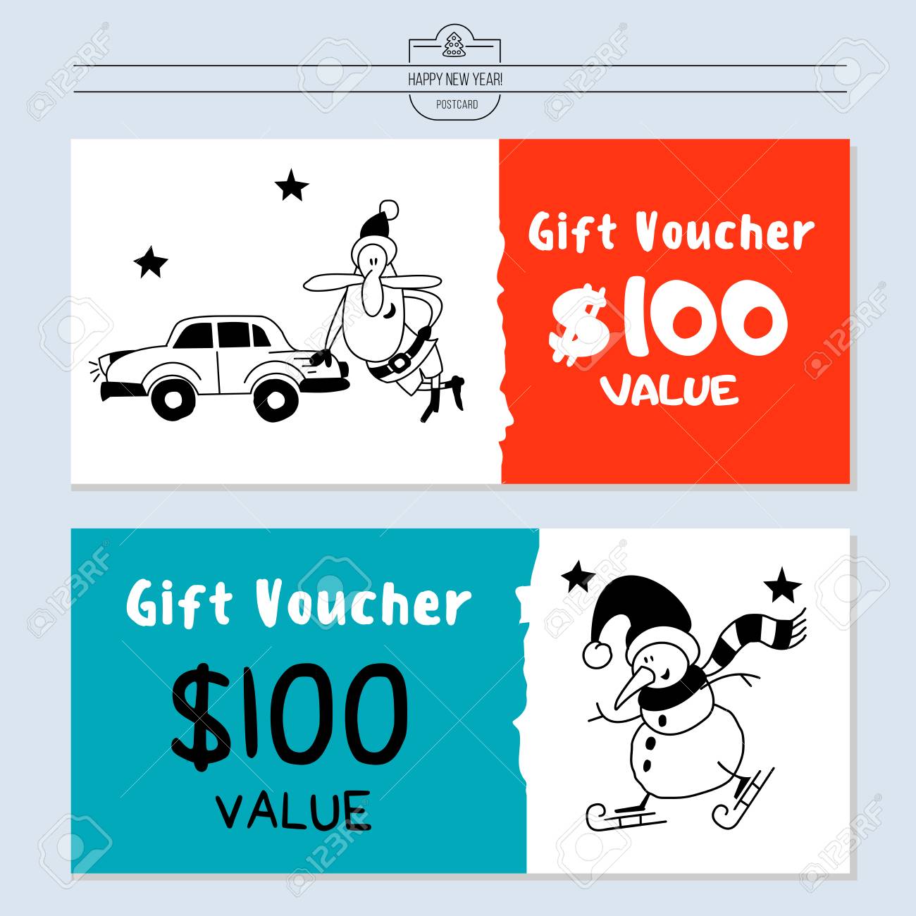 gift certificate vector illustration cheerful santa claus royalty santa claus certificate