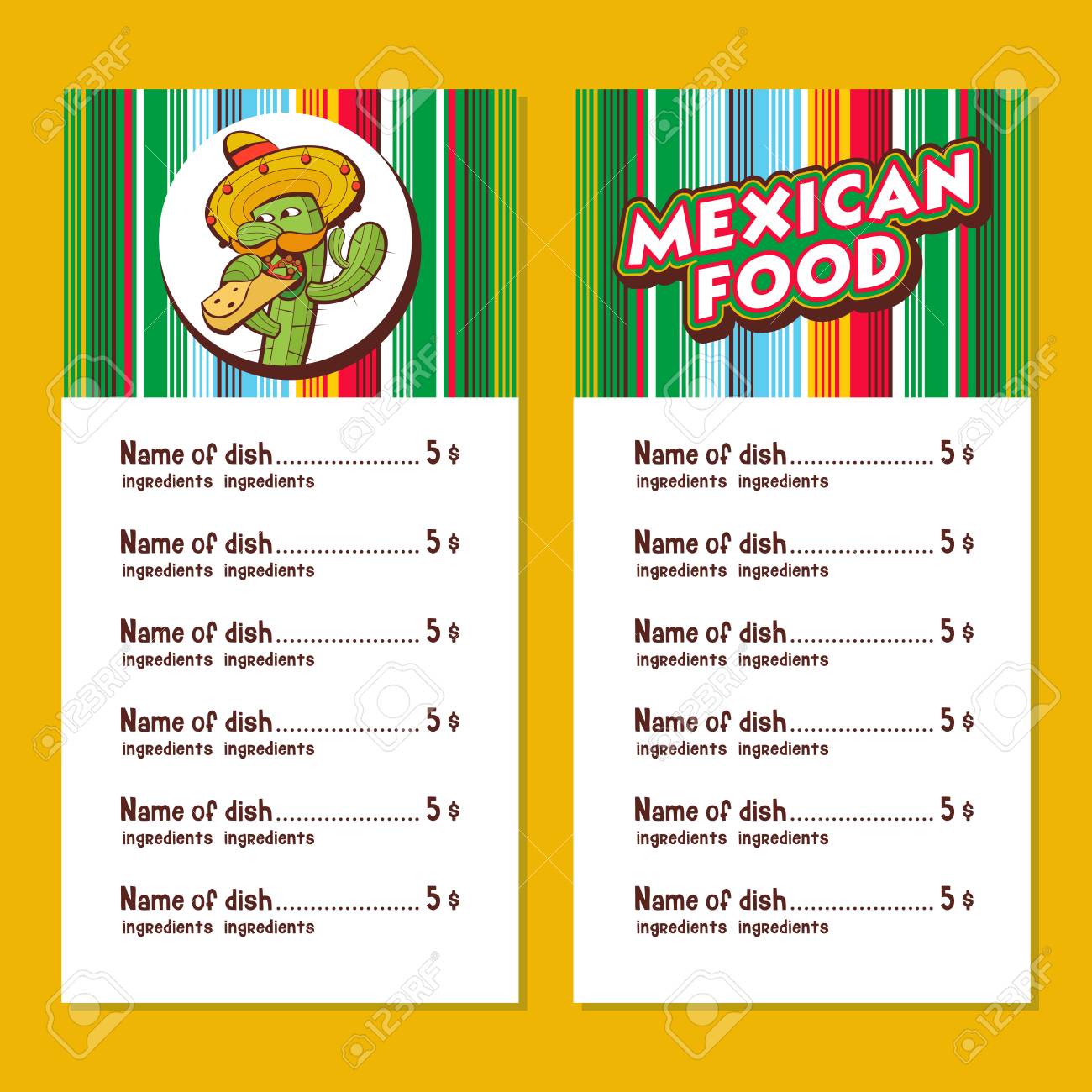 A Set Of Popular Mexican Fast Food Dishes Funny Cactus In Sombrero Eating Burritos Vector Illustration In Cartoon Style Mexican Restaurant Menu Template Royalty Free Cliparts Vectors And Stock Illustration Image 117007362