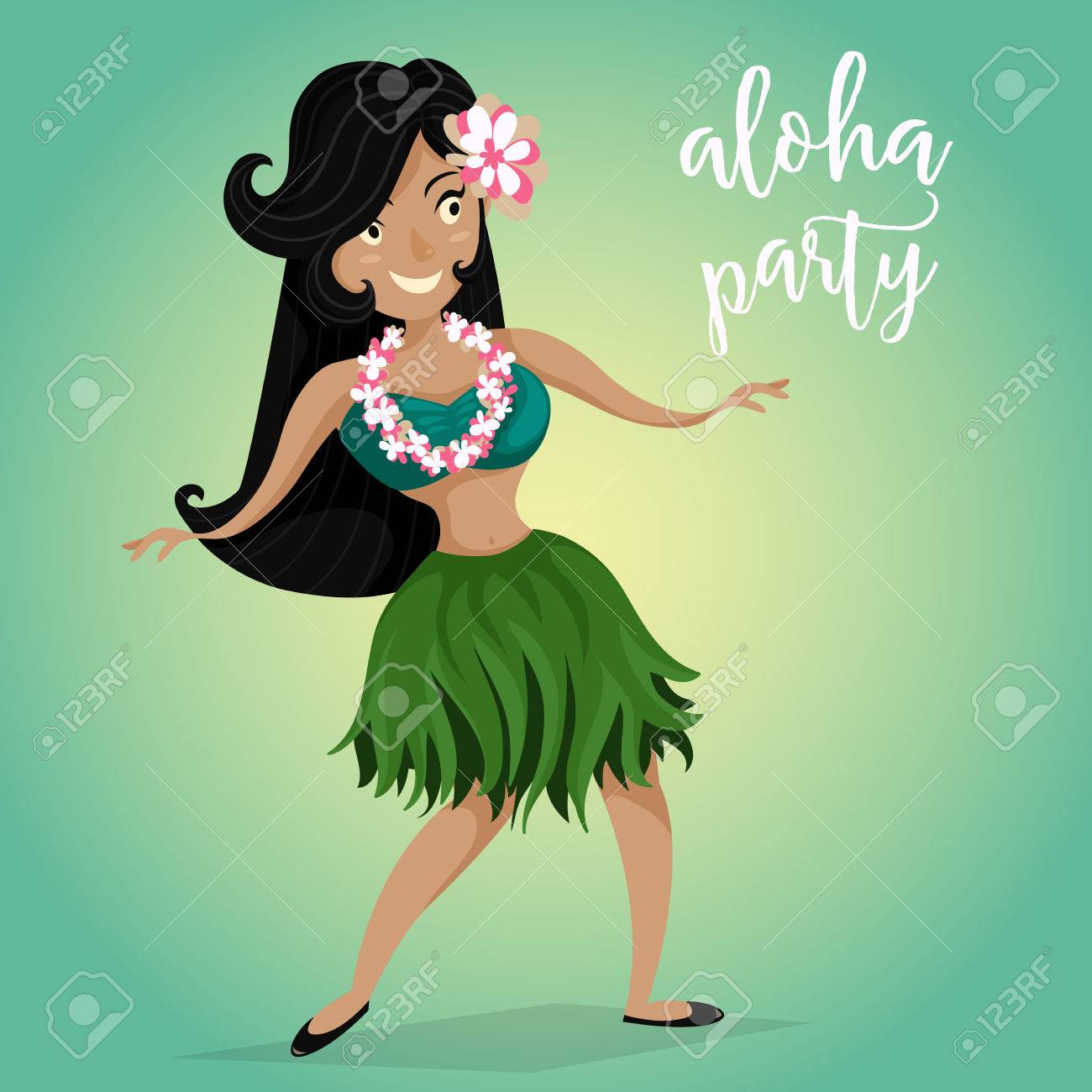 hawaiian aloha party invitation with hawaiian hula dancing girl luau dance flyer