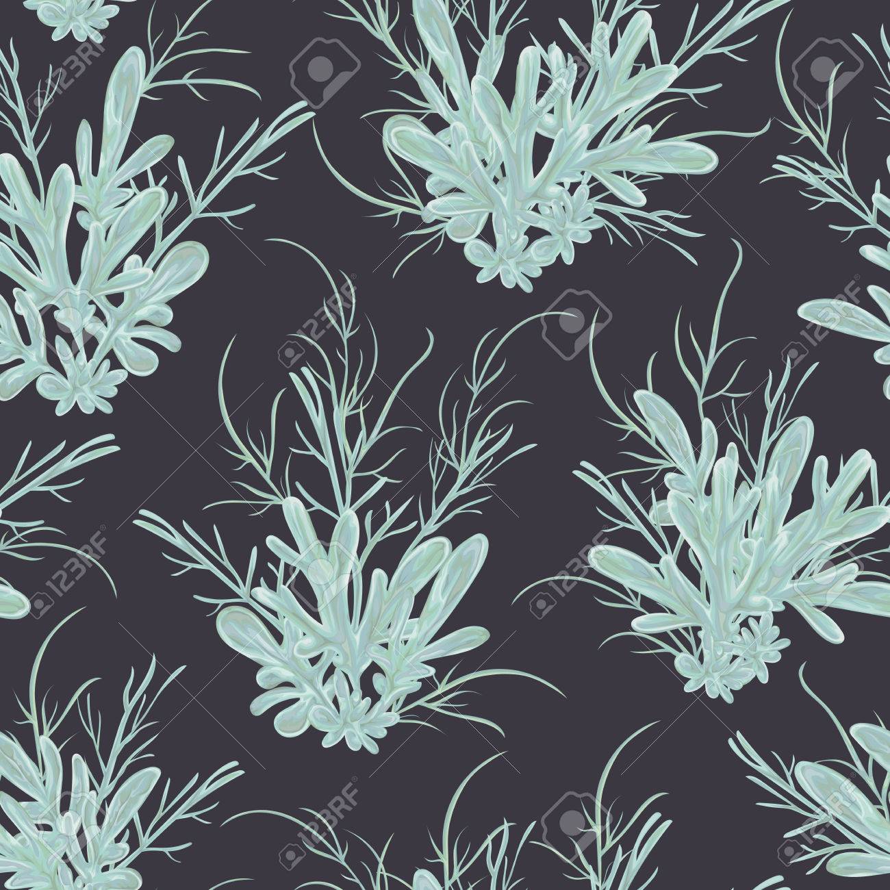 Seamless Pattern With Sagebrush Rustic Floral Background Vintage Vector Botanical Illustration In Watercolor Style Seamless Pattern With Sagebrush Rustic Floral Background Vintage Vector Botanical Illustration In Watercolor Style