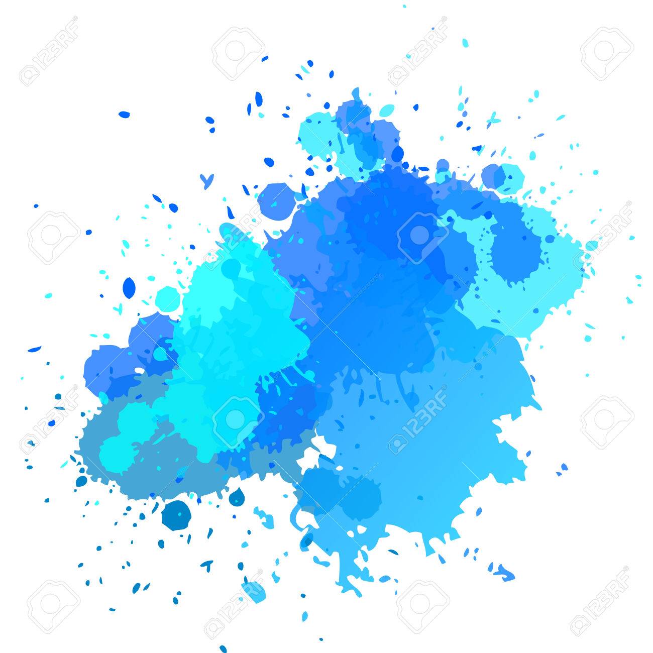 Download Watercolor Background With Splashes And Drops Of Blue Color Royalty Free Cliparts Vectors And Stock Illustration Image 70666949