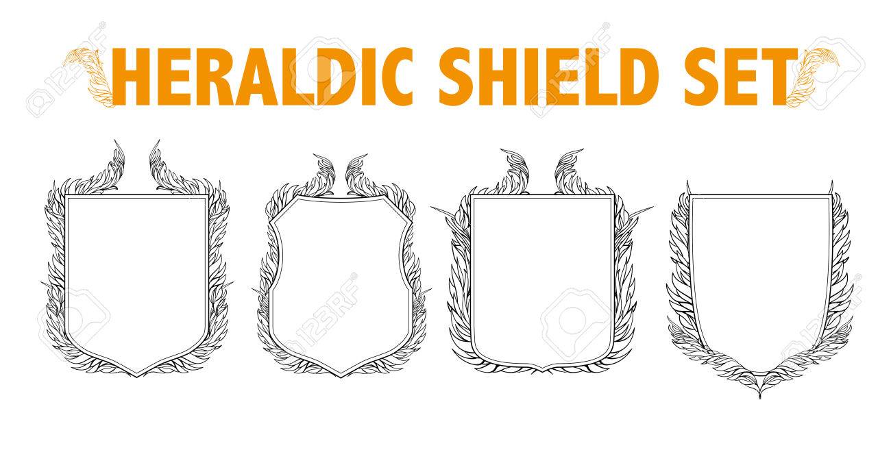 vector heraldry emblem collection coat of arms template stock