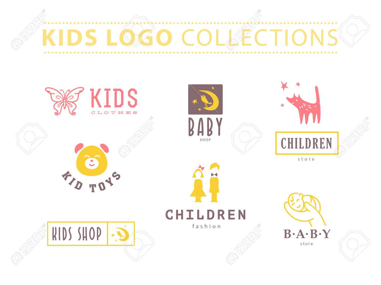 Collection Vecteur De Bebe Logo Enfants Conception D Etiquettes De Mode Vetements Pour Enfants De Marque Bebe Et Magasin D Enfant Modele De L Insigne Banque D Images Et Photos Libres De Droits Image