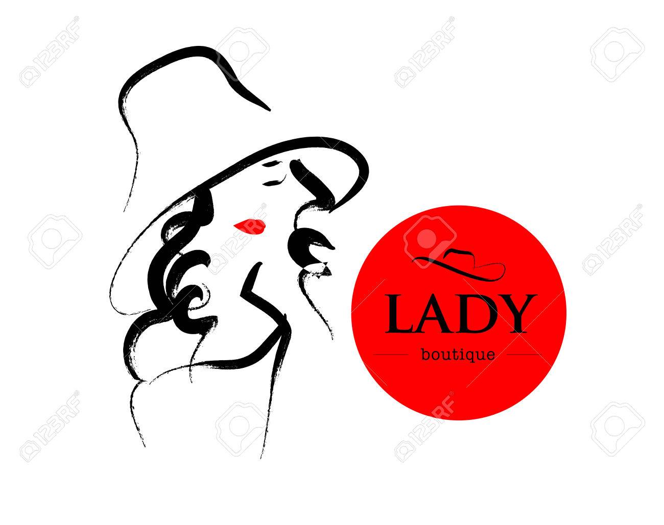 ベクトル少女スタイリッシュな白い背景で隔離の描かれた肖像画を手 雑誌の表紙 雑誌の記事 良い印刷 包装デザイン ショップのロゴを保存 のイラスト素材 ベクタ Image