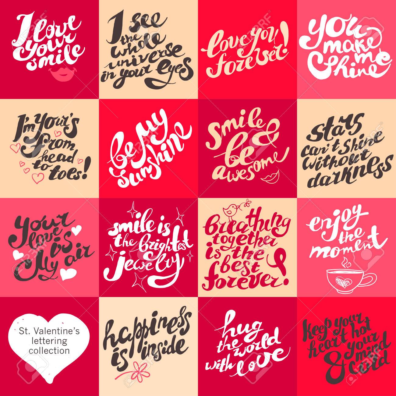 vector postcard design template with lettering st valentines congratulations flyer