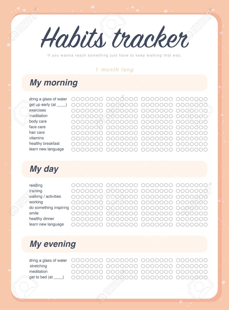 Calendário de modelo de design de página de rastreador de hábitos vetoriais para o mês. equipamento de gerenciamento de tempo. lay plano, organizador mock up. cores pastel. organizador mensal com exemplos de atividades. - 127871578 Calendário de modelo de design de página de rastreador de hábitos vetoriais para o mês. equipamento de gerenciamento de tempo. lay plano, organizador mock up. cores pastel. organizador mensal com exemplos de atividades. - 127871578