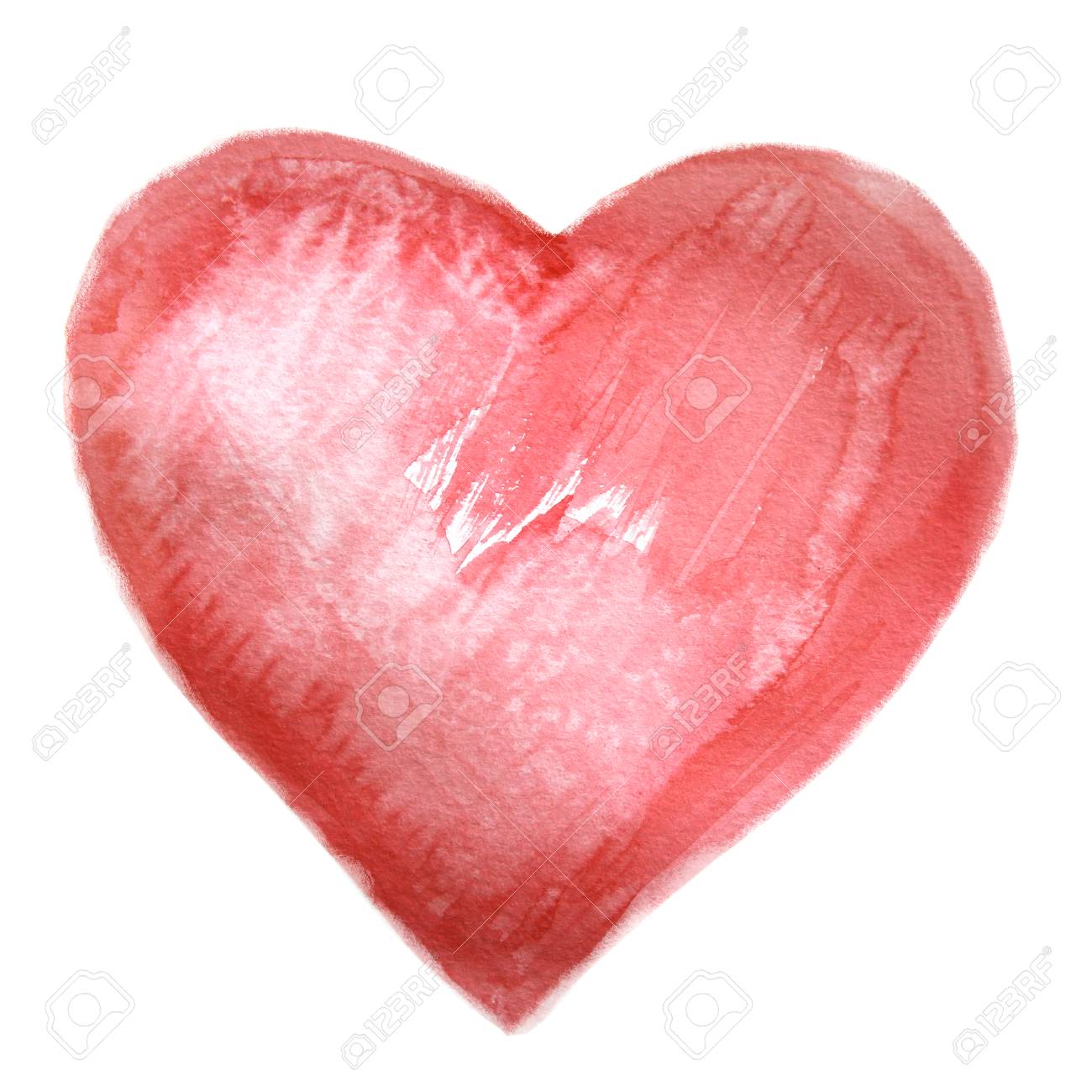 Hand Gemalt Rot Aquarell Herz Isoliert Auf Weissem Hintergrund Lizenzfreie Fotos Bilder Und Stock Fotografie Image 93568228