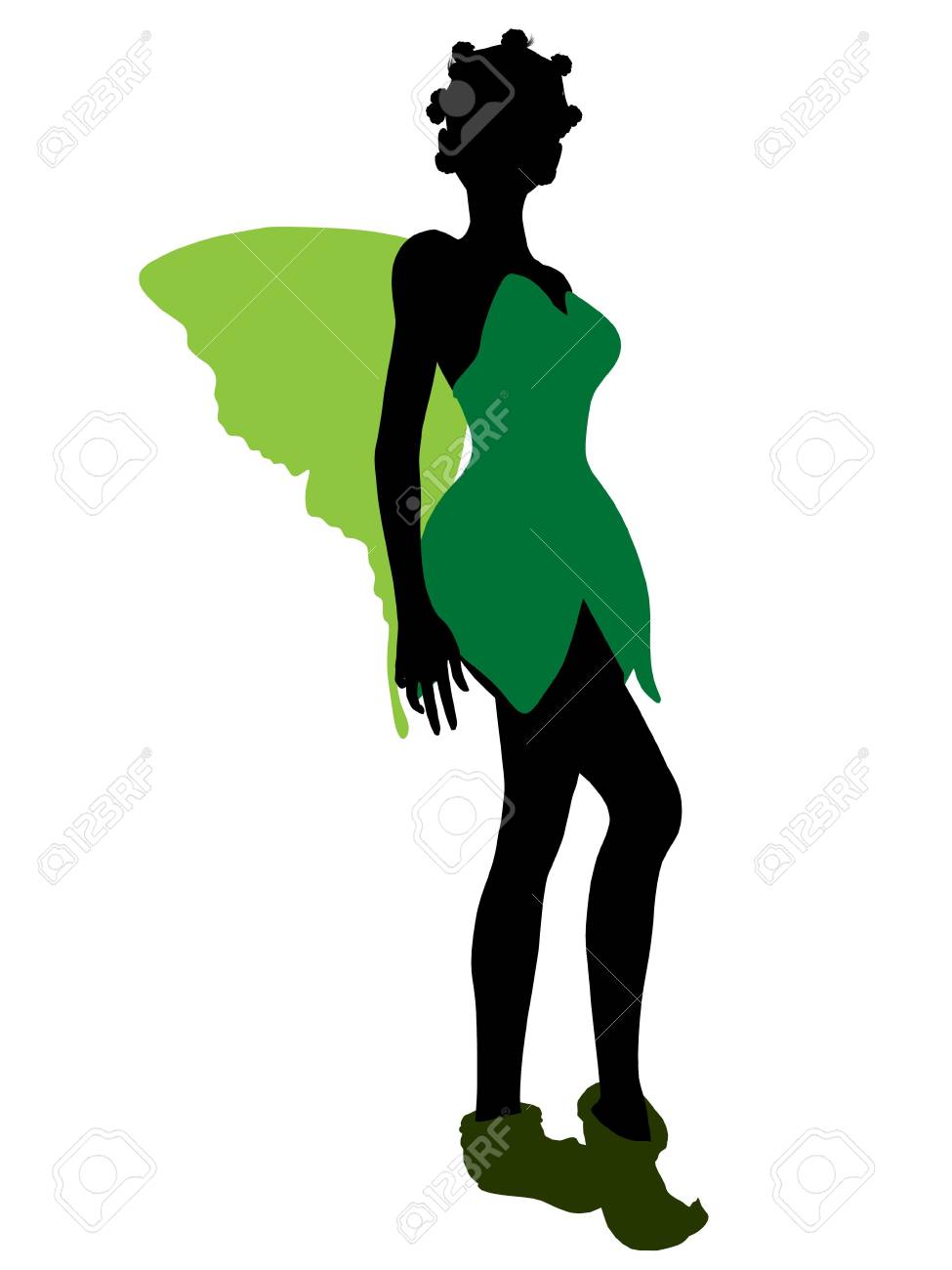 白い背景の上のティンカー ベル図シルエット の写真素材 画像素材 Image