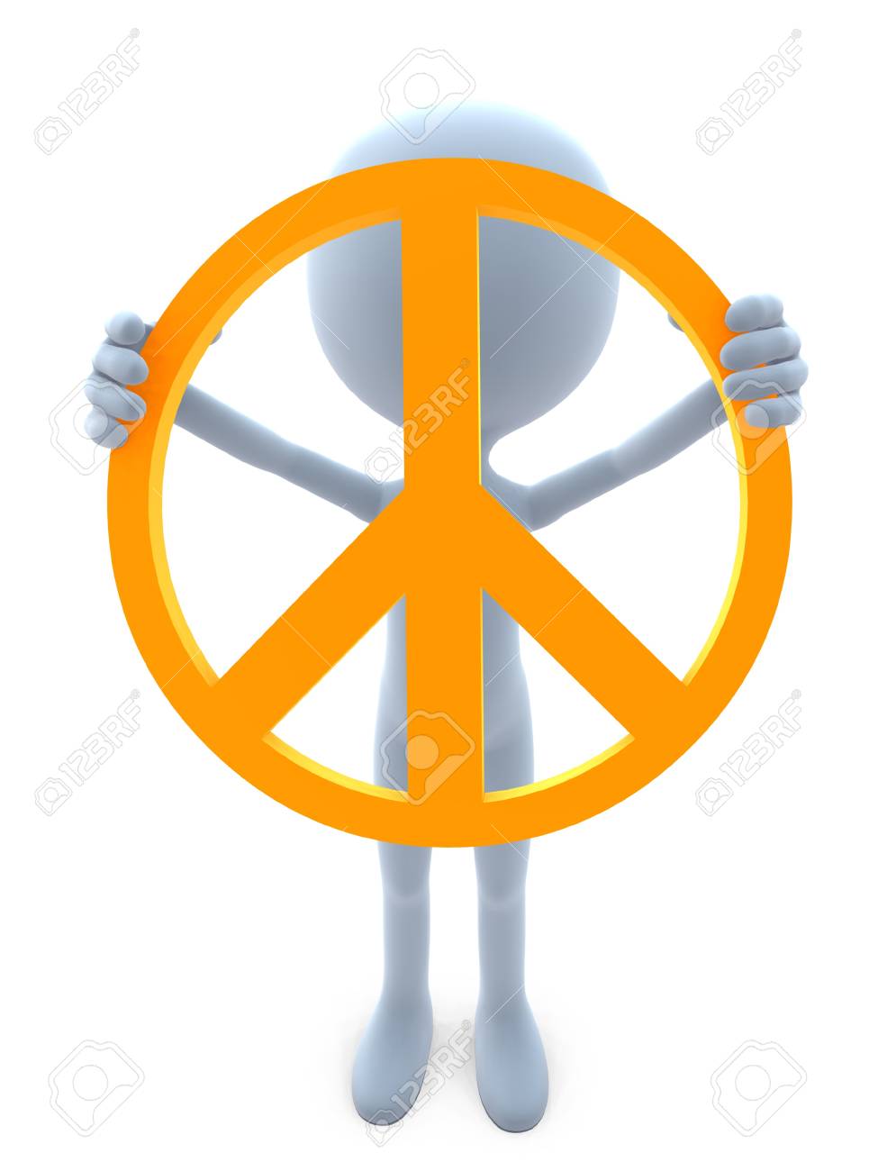 3d Kerl Mit Ein Friedenszeichen Auf Weissem Hintergrund Lizenzfreie Fotos Bilder Und Stock Fotografie Image 8020350