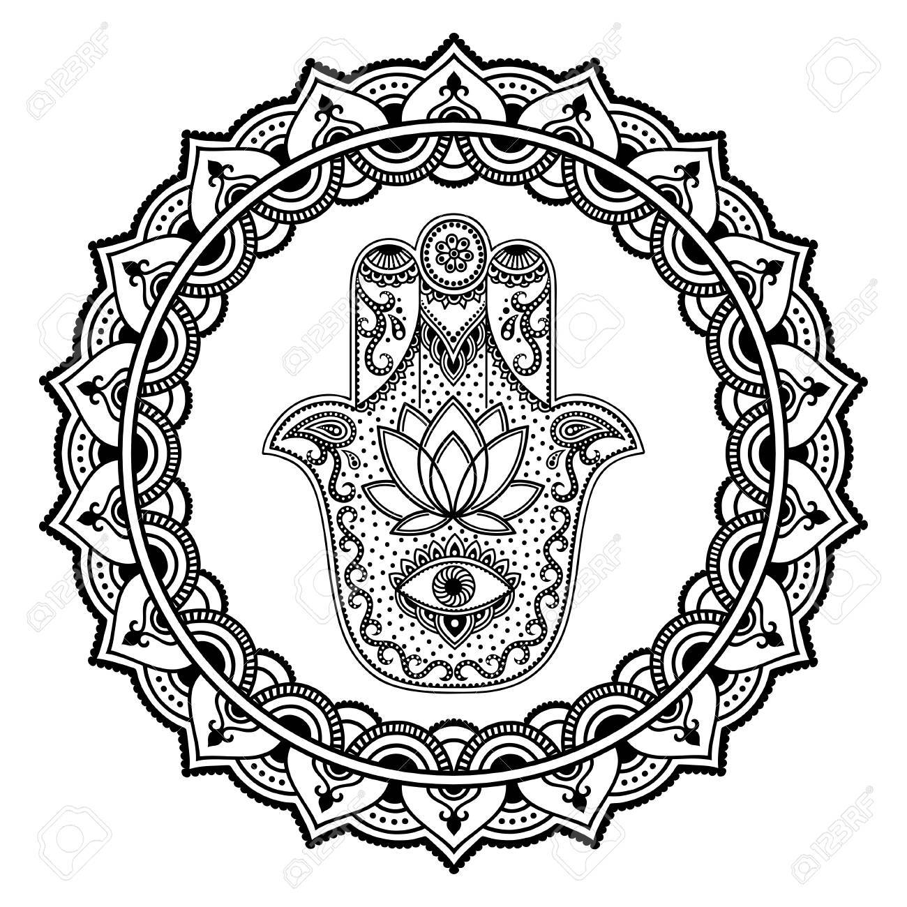 hamsa outline template
