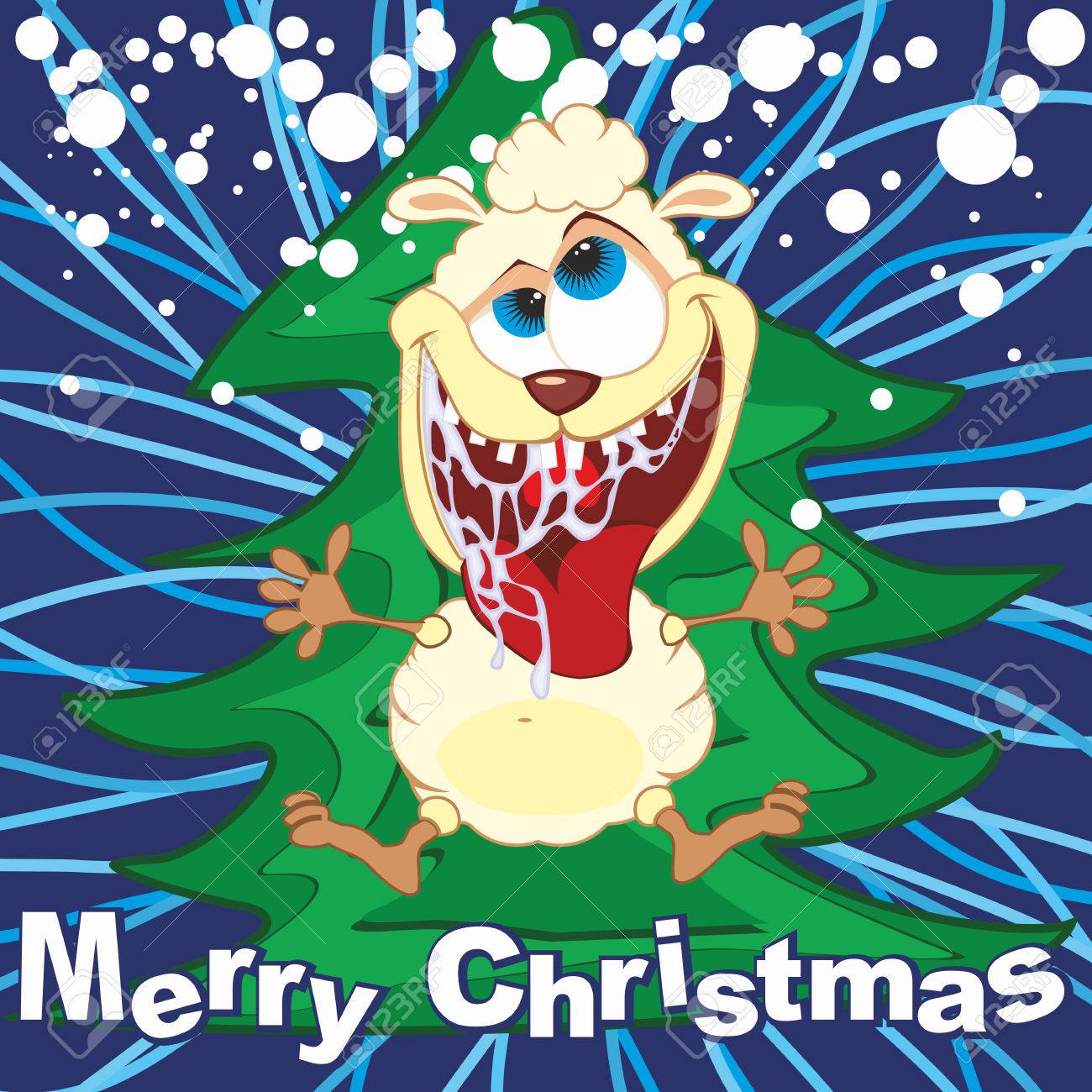 cartoon funny sheep illustration merry christmas greeting card stock vector 32543574 - Funny Merry Christmas Greetings cartoon funny sheep illustration merry christmas greeting card stock vector 32543574 - Funny Merry Christmas Greetings