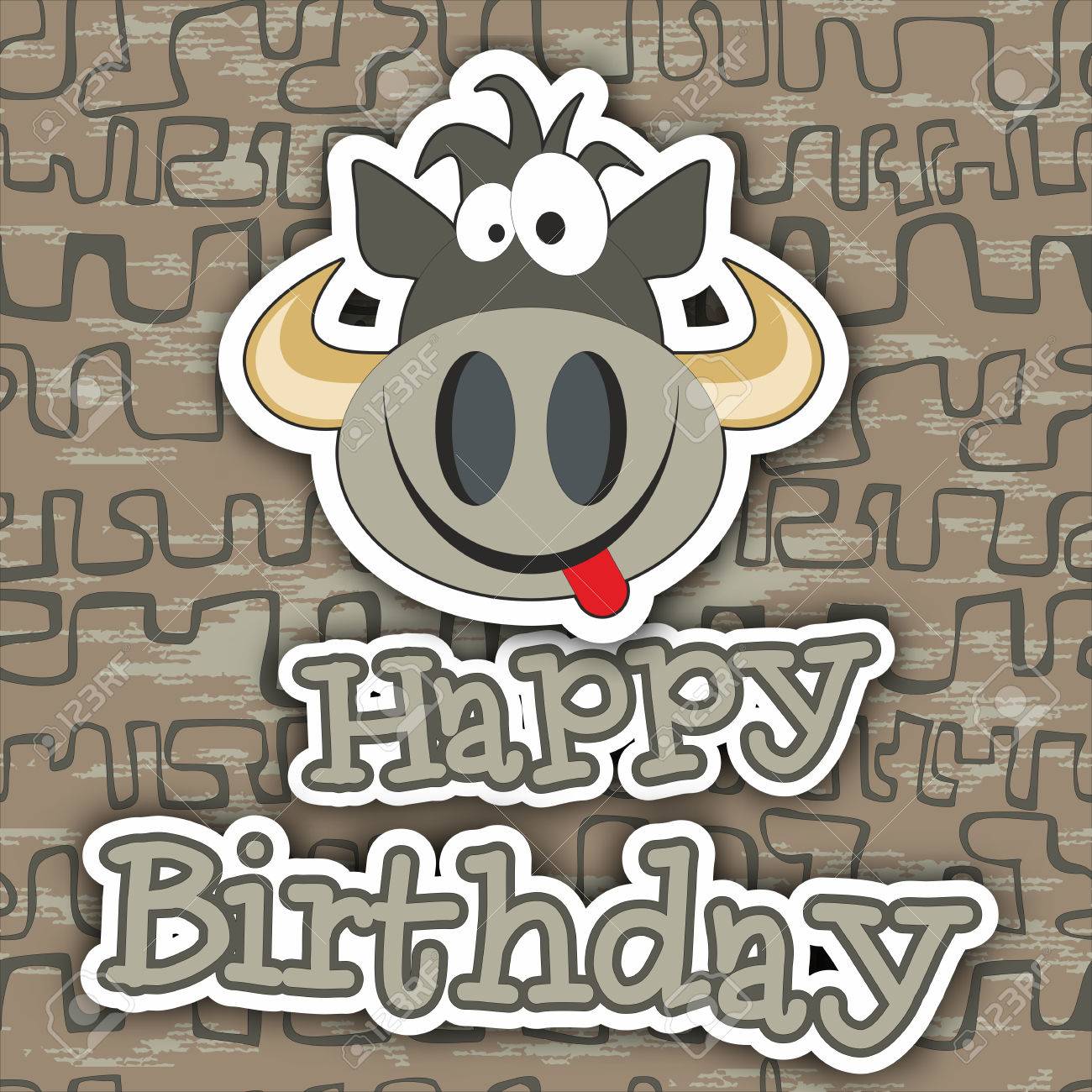 Happy Birthday Funny Cow Images Cute Happy Birthday Card With Funny Cow. Vector Illustration Royalty Free  Svg, Cliparts, Vectors, And Stock Illustration. Image 39348745.
