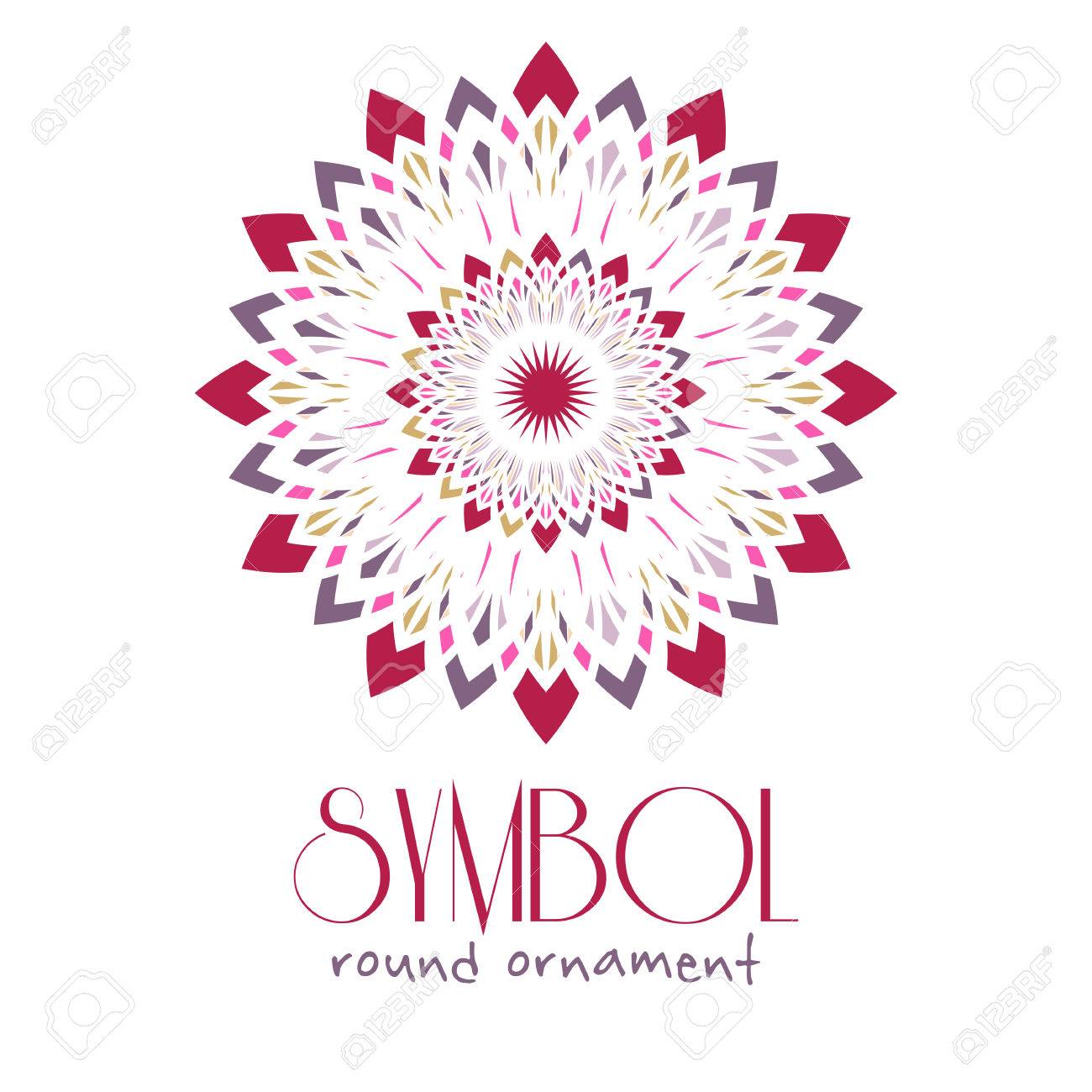 editable round ornament logo template design vector circular