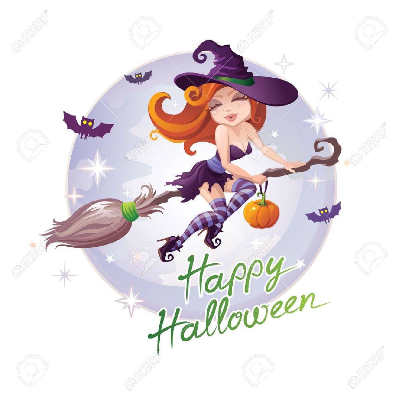 ハロウィーン面白いかわいいセクシーな魔女のかぼちゃの魔法のほうきで飛んでのイラスト素材 ベクタ Image ハロウィーン面白いかわいいセクシーな魔女のかぼちゃの魔法のほうきで飛んでのイラスト素材 ベクタ Image
