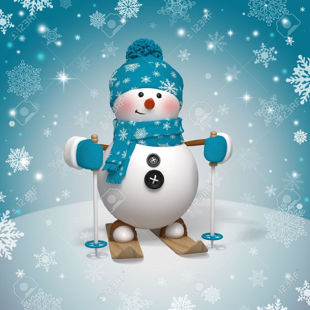 3d Christmas Cartoon Character Skiing Snowman Stock Photo Picture And Royalty Free Image Image 21993422