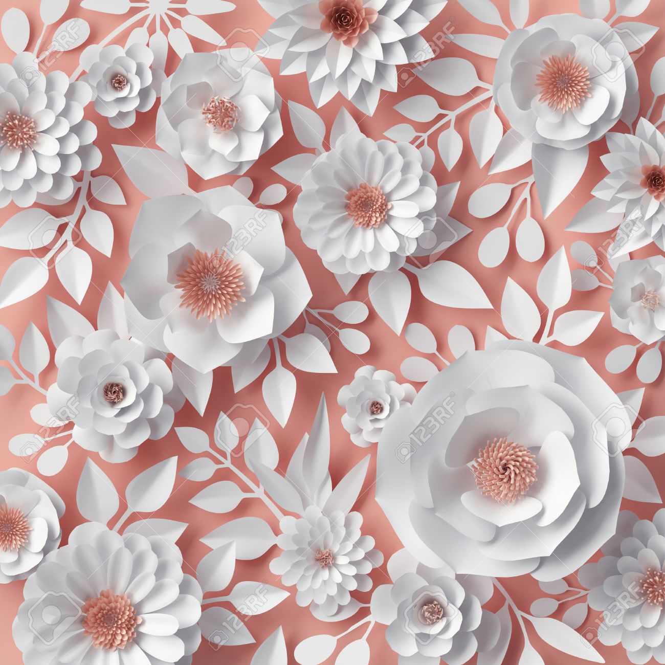 stock illustration paper flower bridal bouquet