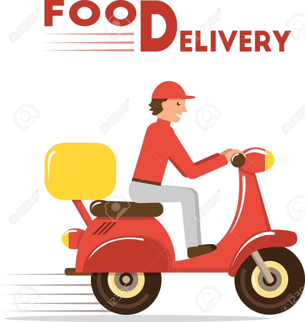 delivering food on a motorcycle