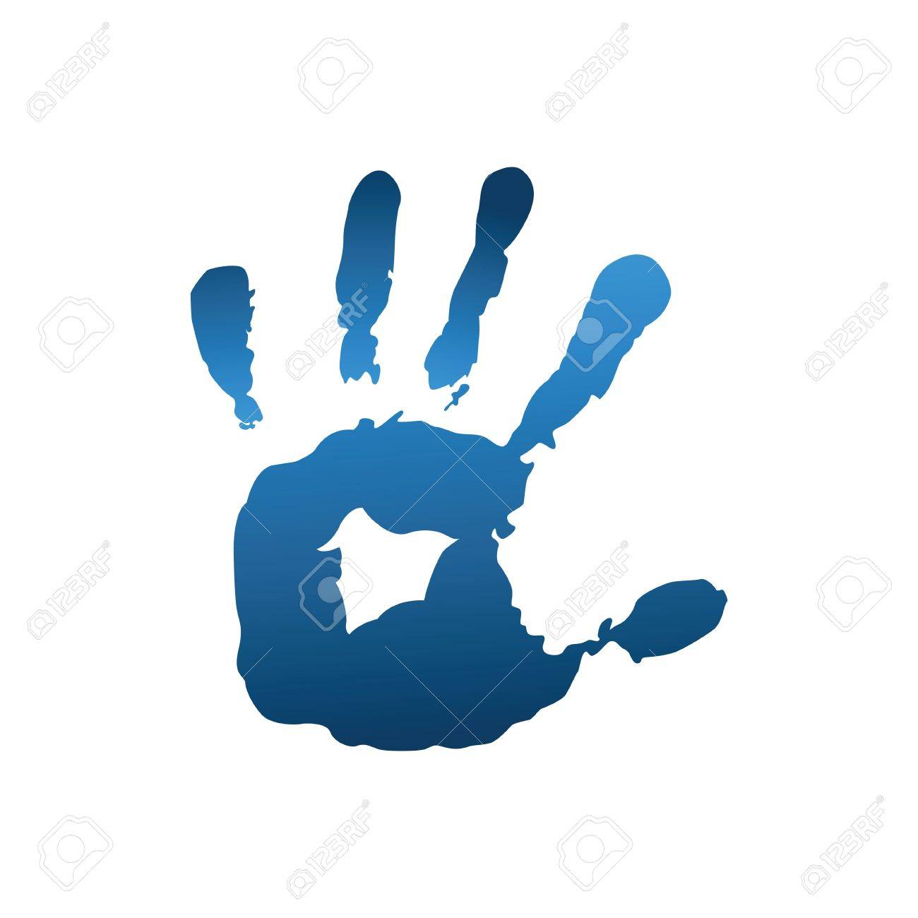 青い手印刷のイラスト素材 ベクタ Image