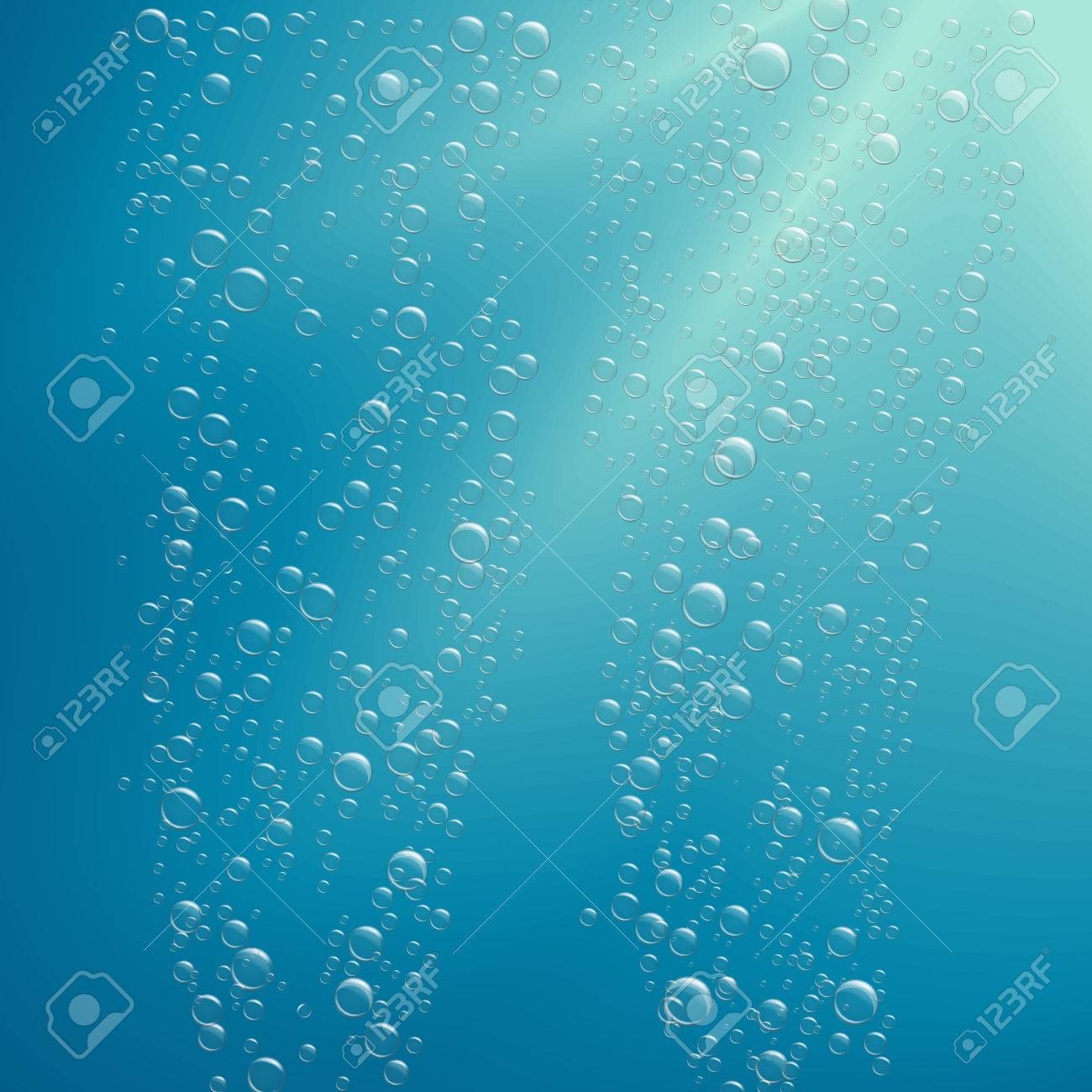 水に浮いている空気の透明な泡 のイラスト素材 ベクタ Image