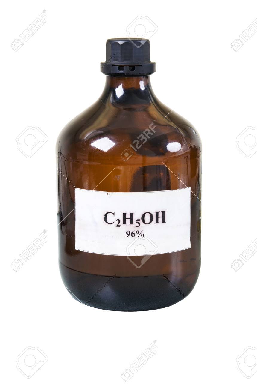 研究所アルコール式の大きい瓶 白で隔離 の写真素材 画像素材 Image