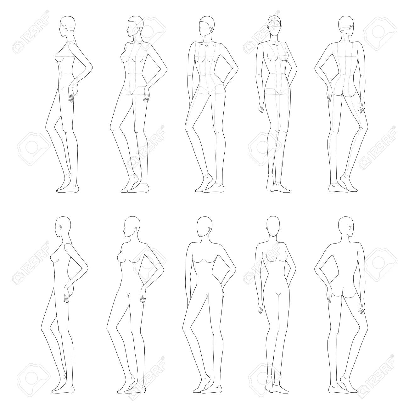 Best Female student back side pose Illustration download in PNG & Vector  format