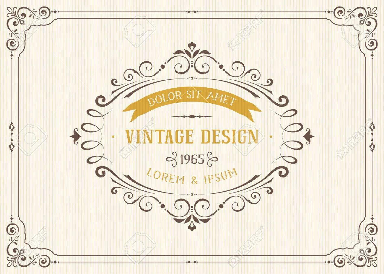 ornate vintage card design with ornamental flourishes frame cards picture frame
