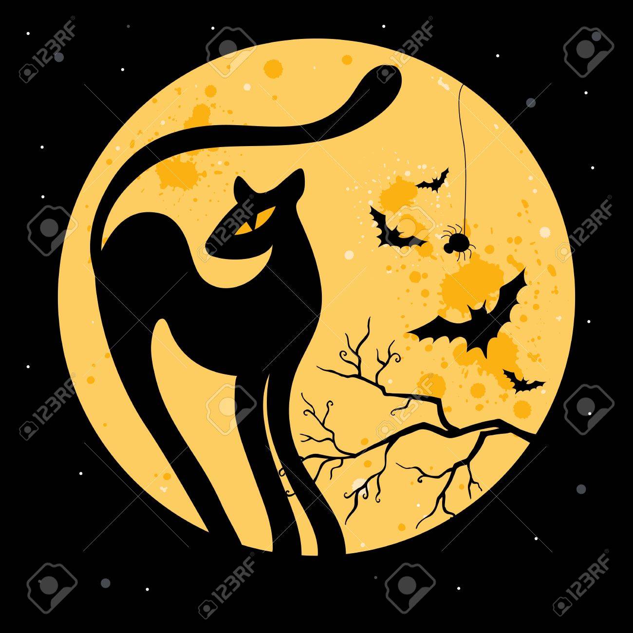 vector halloween illustration with black cat silhouette stock vector 14874817 - Black Cat Silhouette Halloween vector halloween illustration with black cat silhouette stock vector 14874817 - Black Cat Silhouette Halloween