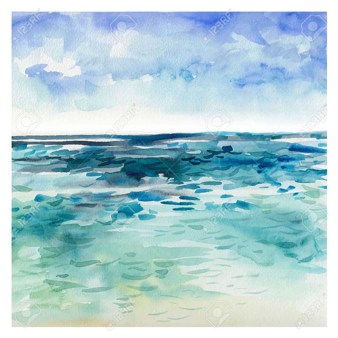 ocean watercolor painting