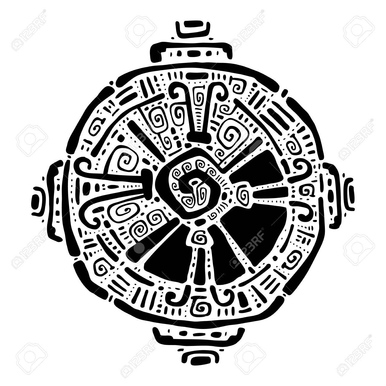 Hunab Ku Mayan symbol. Hand Drawn detailed pattern. - 42793707 Hunab Ku Mayan symbol. Hand Drawn detailed pattern. - 42793707