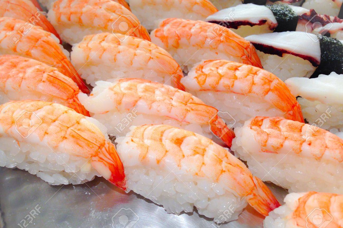 Shrimp nigiri sushi