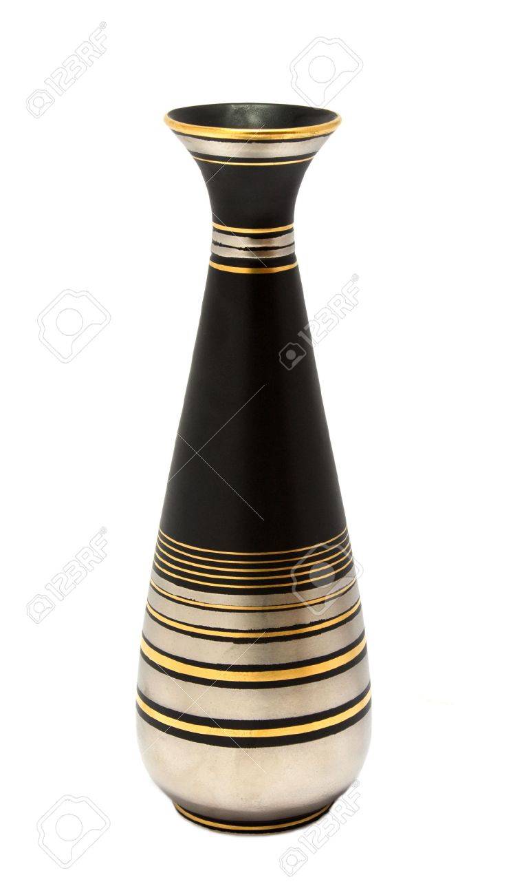 photo old art deco vase isolated on white background