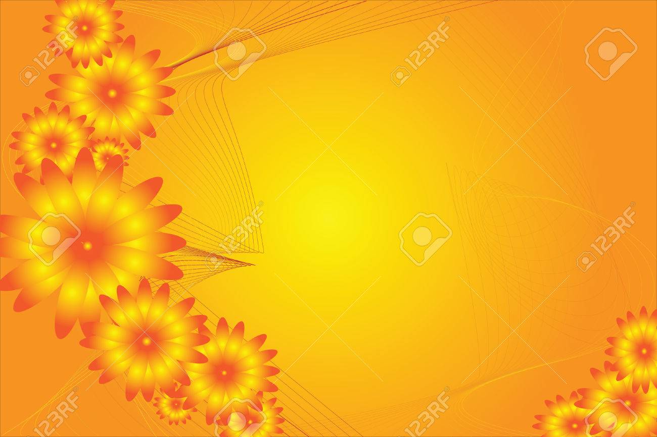 Abstract Flower Design On A Orange Yellow Background Royalty Free Svg Cliparts Vectors And Stock Illustration Image