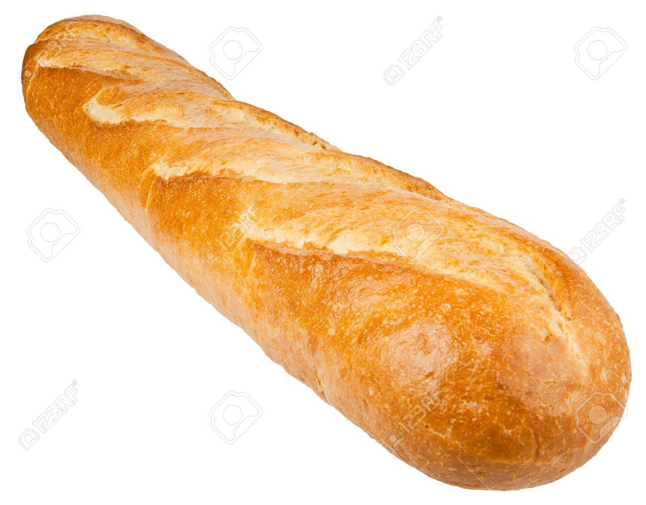 Long Loaf French Bread Isolated On The White Background
