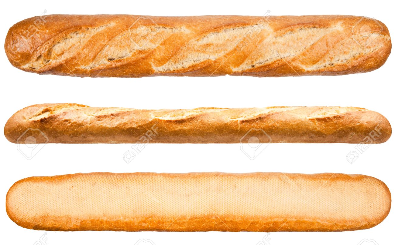長いパン 白い背景で隔離されたフランス パン の写真素材 画像素材 Image