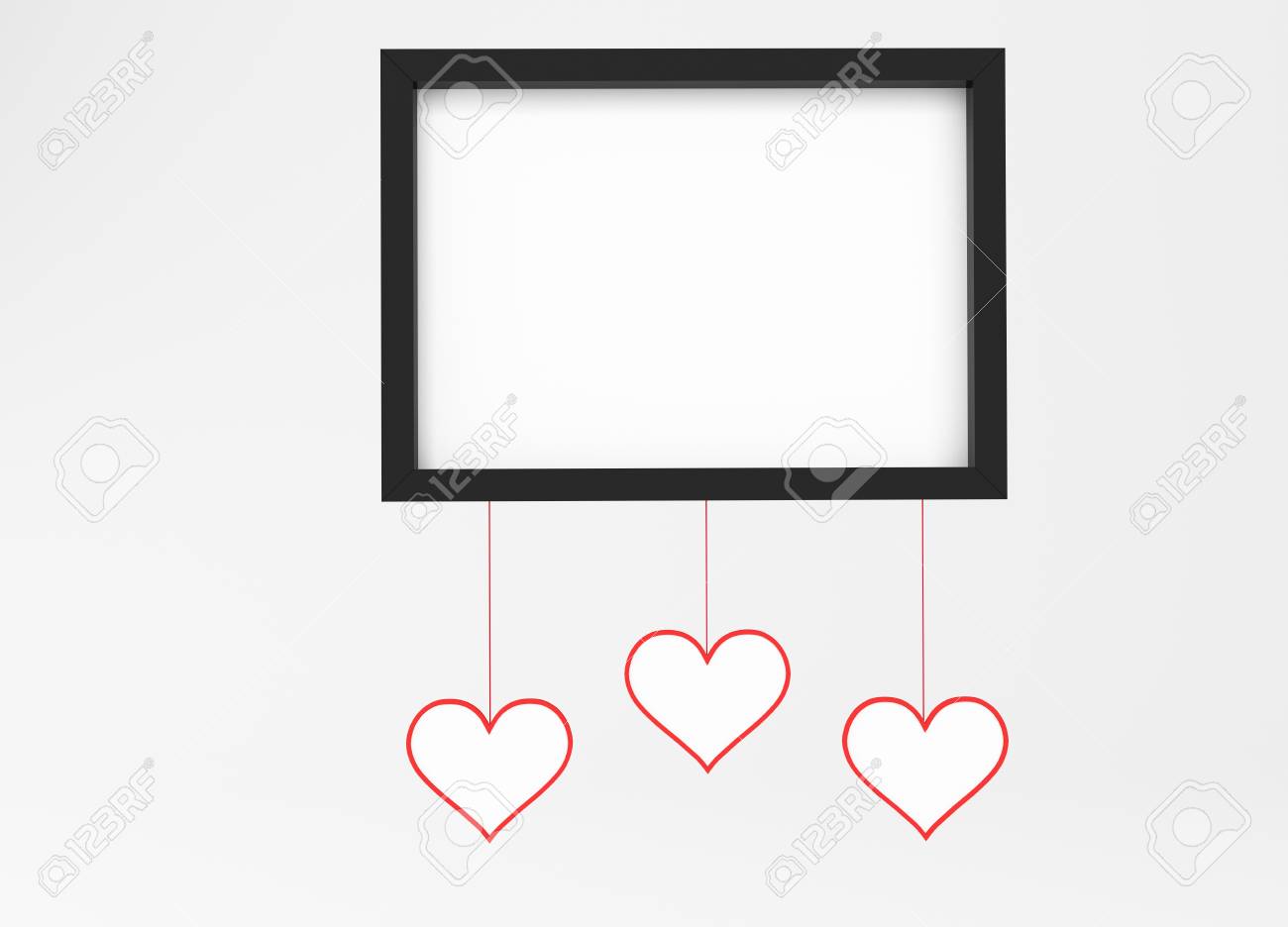 Download 3d Heart With Frame Empty Stock Photo Picture And Royalty Free Image Image 74759908
