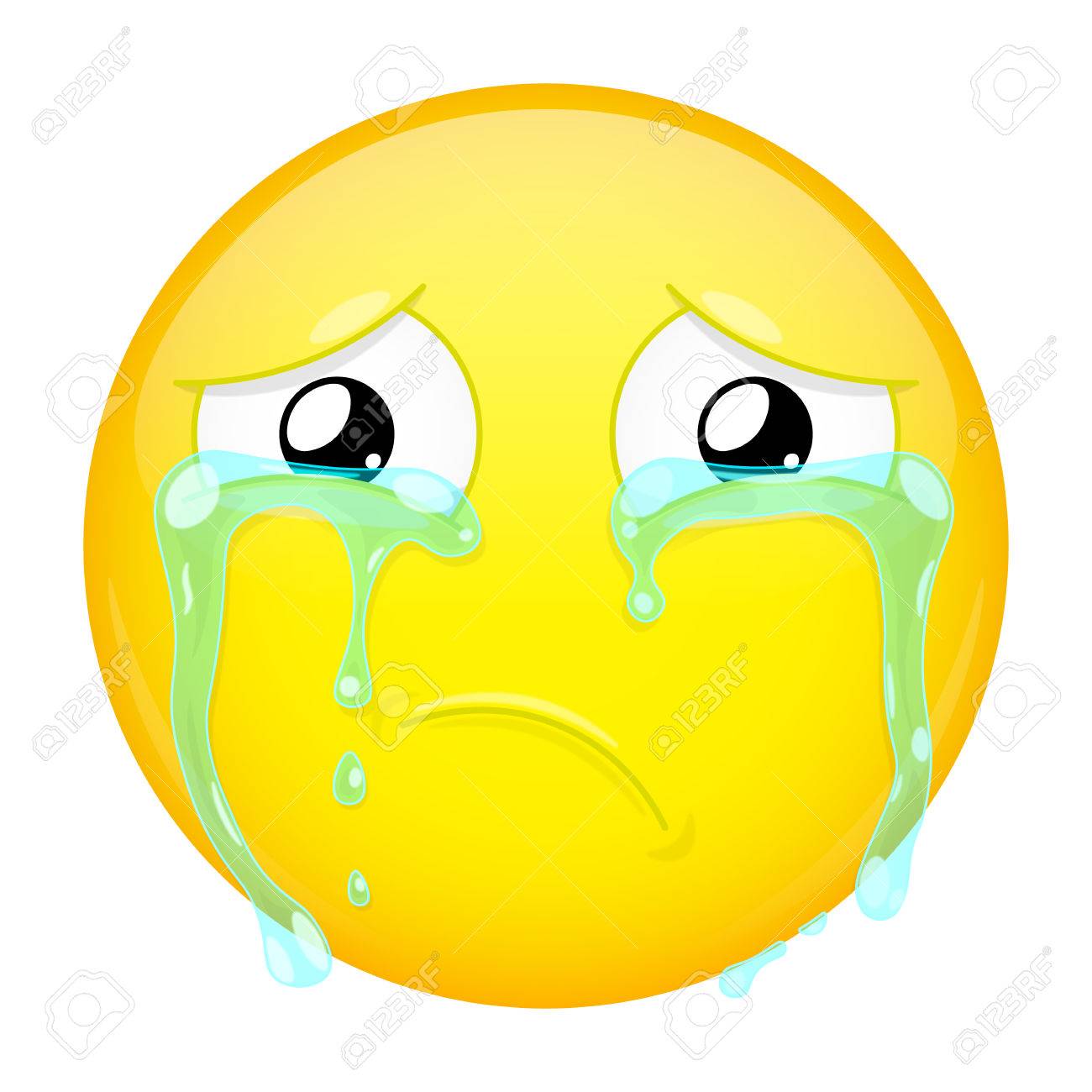 sad crying emoji bad emotion weeping emoticon royalty free