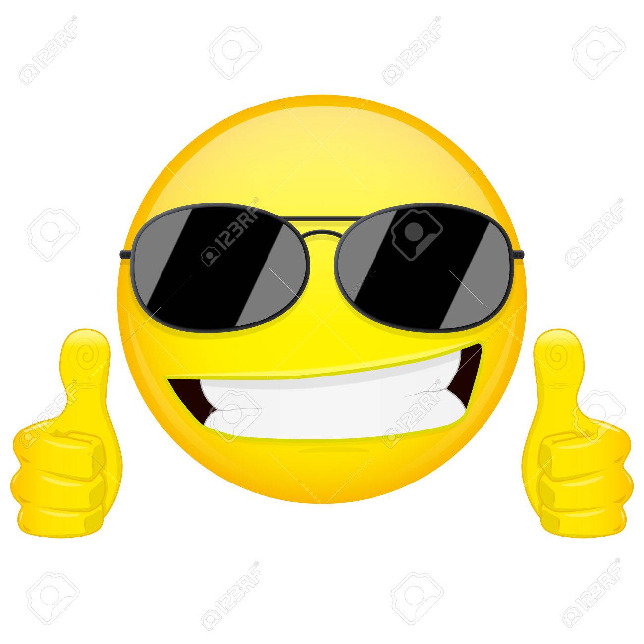 good idea emoji thumbs up emotion cool guy with sunglasses