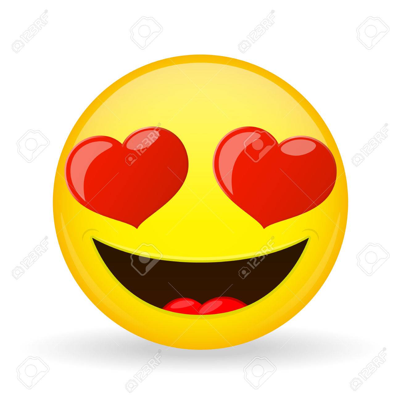 Emoji En El Amor. La Emoción De La Felicidad. Sonriendo Amorosamente  Emoticon. Estilo De Dibujos Animados. Ilustraciones Svg, Vectoriales, Clip  Art Vectorizado Libre De Derechos. Image 69948784.