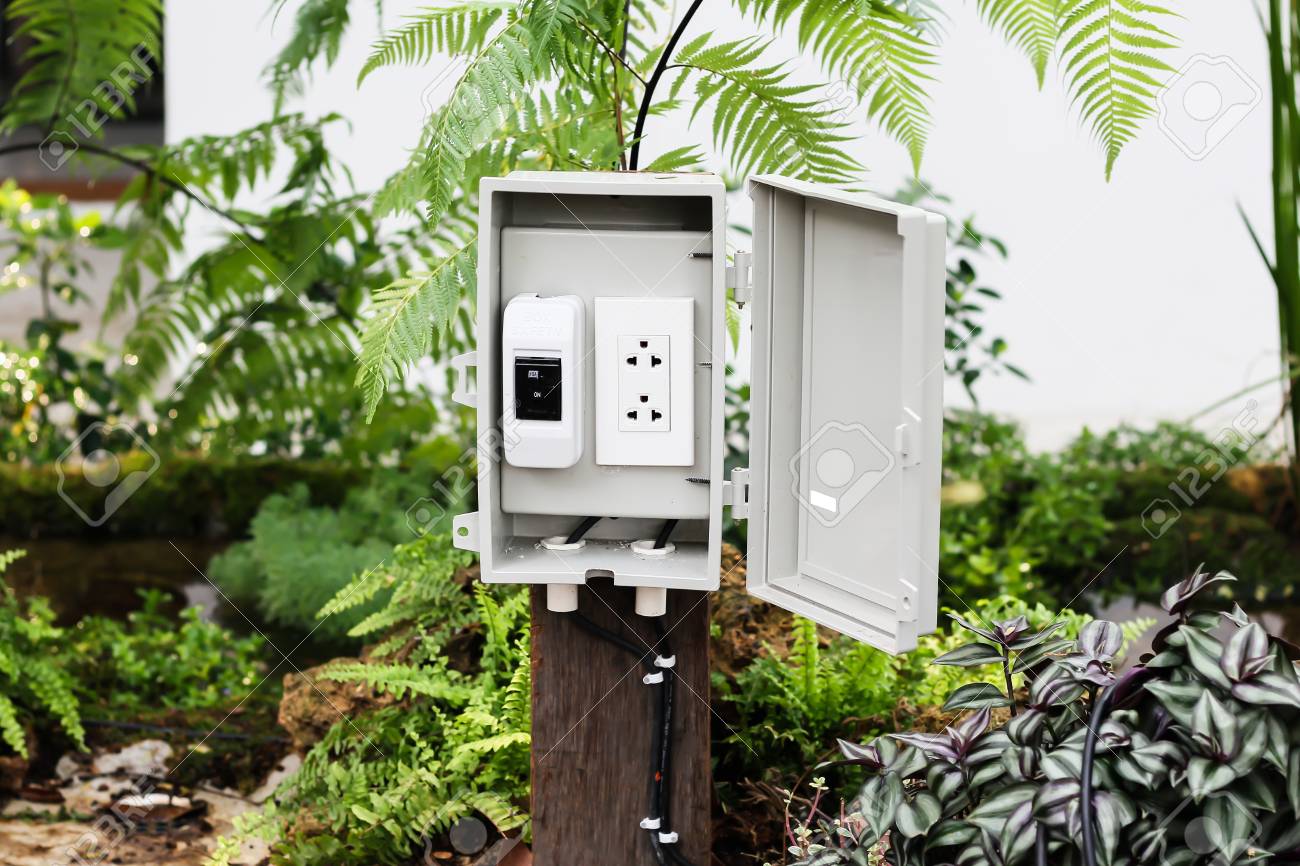 The Power Outlet In The Protection Or Safety Box With Stand Outside Stock Photo Picture And Royalty Free Image Image 99838932