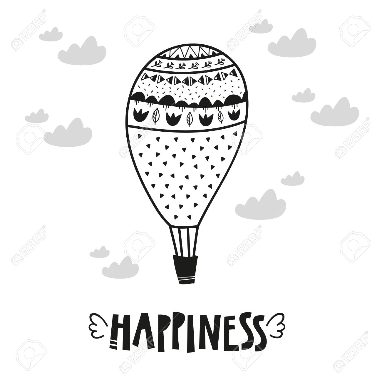 Affiche De Ballon D Aerostat Pour Chambre De Bebe Carte De Voeux Impression Sur Le Mur Oreiller Decoration Interieure Pour Enfants Vetements Pour Bebe Et T Shirts Clip Art Libres De Droits Vecteurs