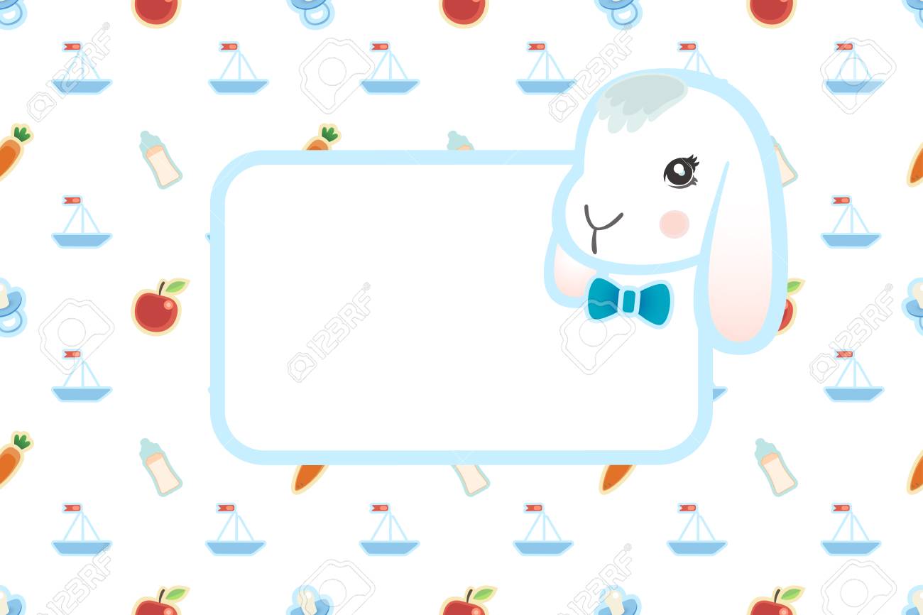 Vettoriale Modello Di Biglietto Di Auguri Per Neonato Poster Con Sfondo Di Sfondo Senza Soluzione Di Continuita E Spazio Per Il Testo Image