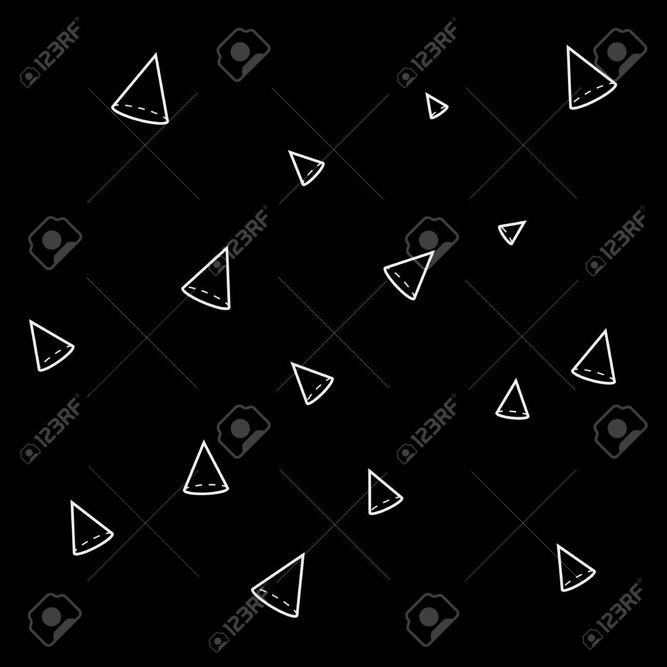 円錐形または三角形の図形の幾何学的な単純な白黒ミニマルなパターンのイラスト素材 ベクタ Image 円錐形または三角形の図形の幾何学的な単純な白黒ミニマルなパターンのイラスト素材 ベクタ Image
