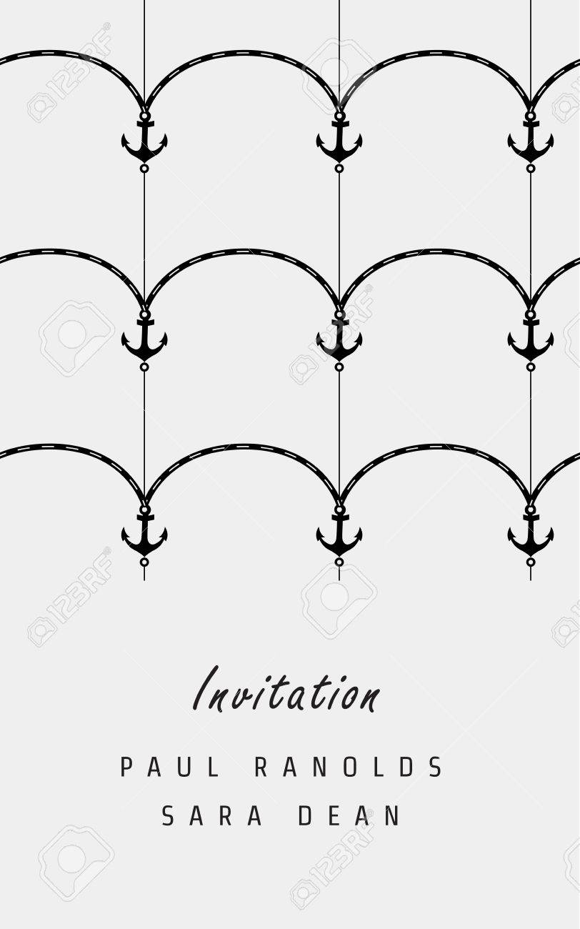 vector invitation card or ticket monochrome geometric pattern