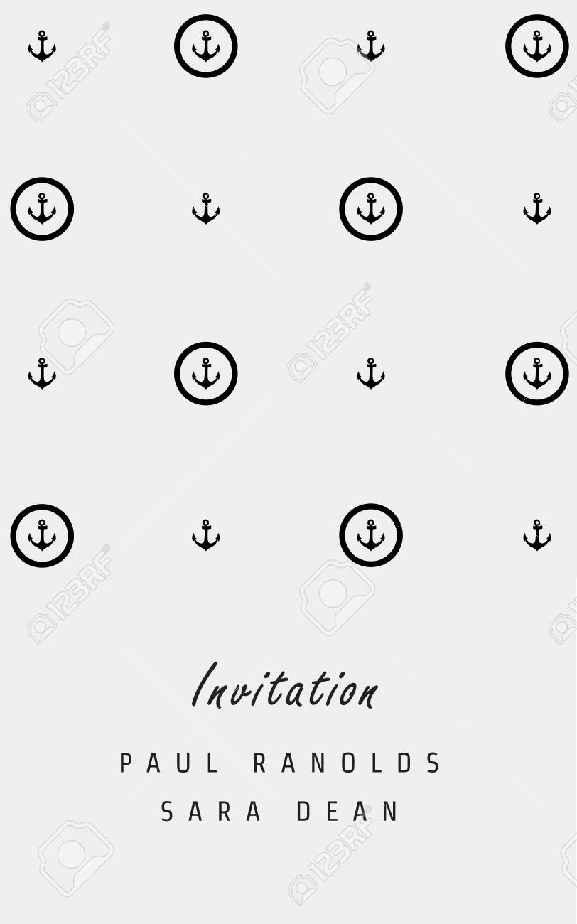 招待カードやチケット 白黒の幾何学模様のテンプレート 日付 チケット 記念日 誕生日カード 招待状に最適です のイラスト素材 ベクタ Image 4311