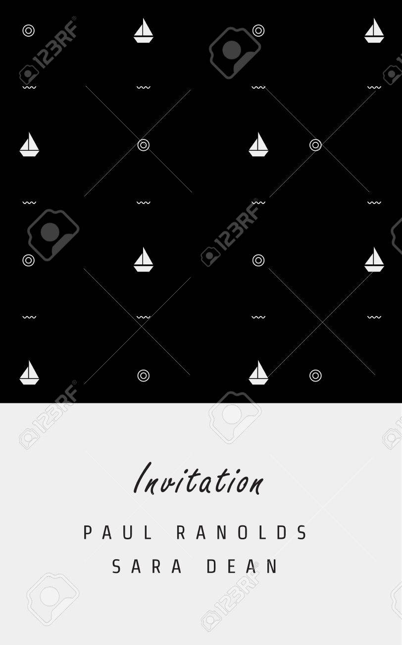 invitation card or ticket monochrome geometric pattern templates