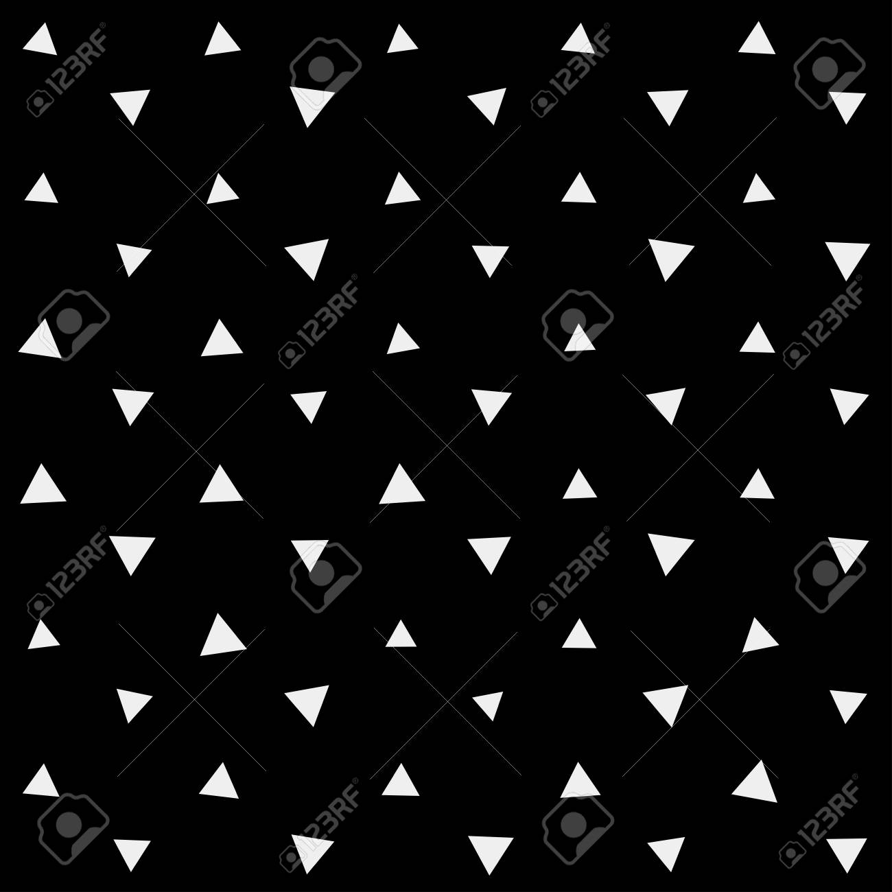 パターン モノクロ背景シンプルな三角形 レトロなビンテージ デザインのベクトル 幾何学的です のイラスト素材 ベクタ Image