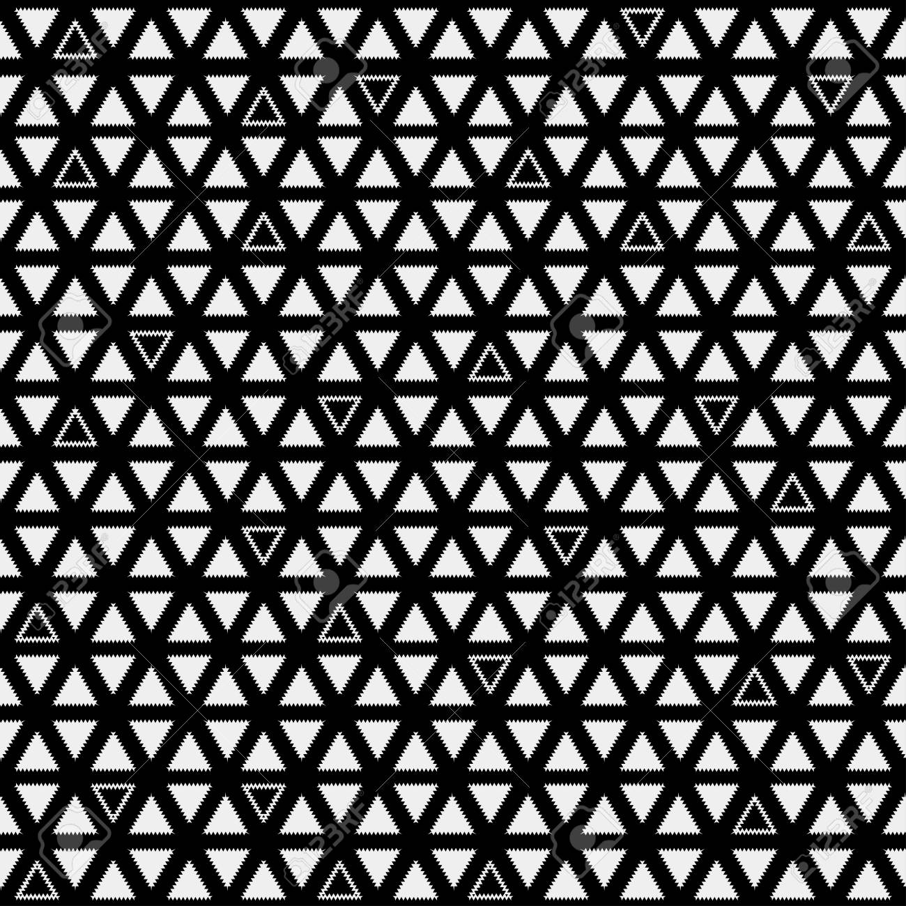 パターン モノクロ背景シンプルな三角形 レトロなビンテージ デザインのベクトル 幾何学的です のイラスト素材 ベクタ Image