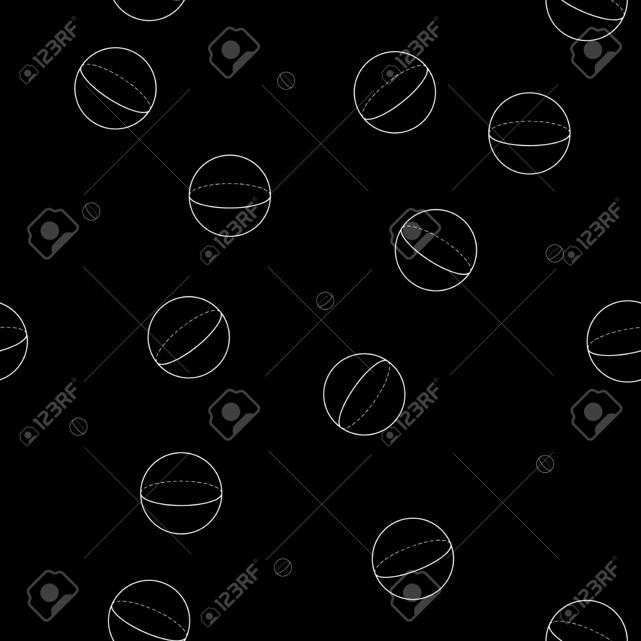 球体形状の幾何学的なシームレスな単純な白黒ミニマルなパターンのイラスト素材 ベクタ Image 球体形状の幾何学的なシームレスな単純な白黒ミニマルなパターンのイラスト素材 ベクタ Image
