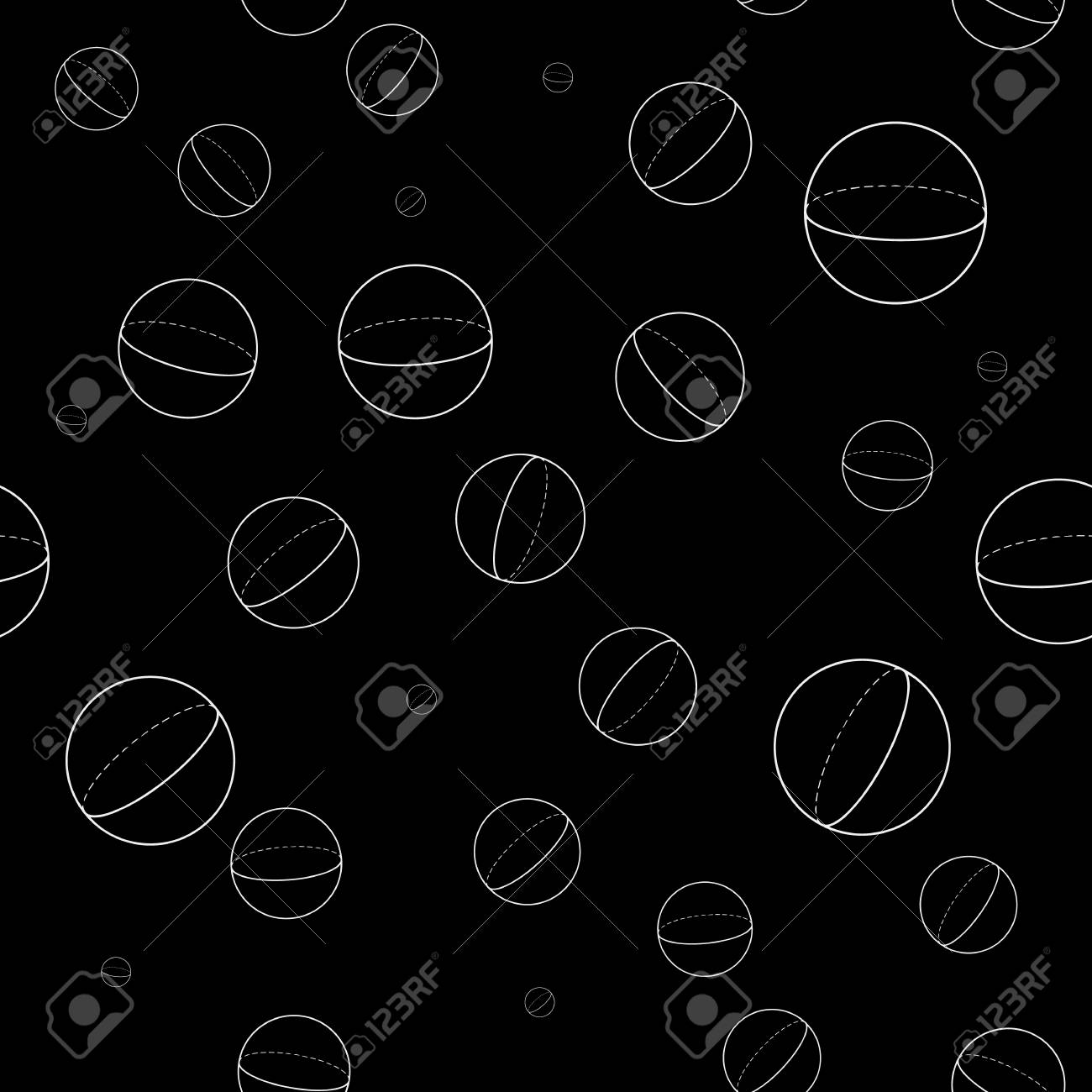 球体形状の幾何学的なシームレスな単純な白黒ミニマルなパターンのイラスト素材 ベクタ Image 球体形状の幾何学的なシームレスな単純な白黒ミニマルなパターンのイラスト素材 ベクタ Image